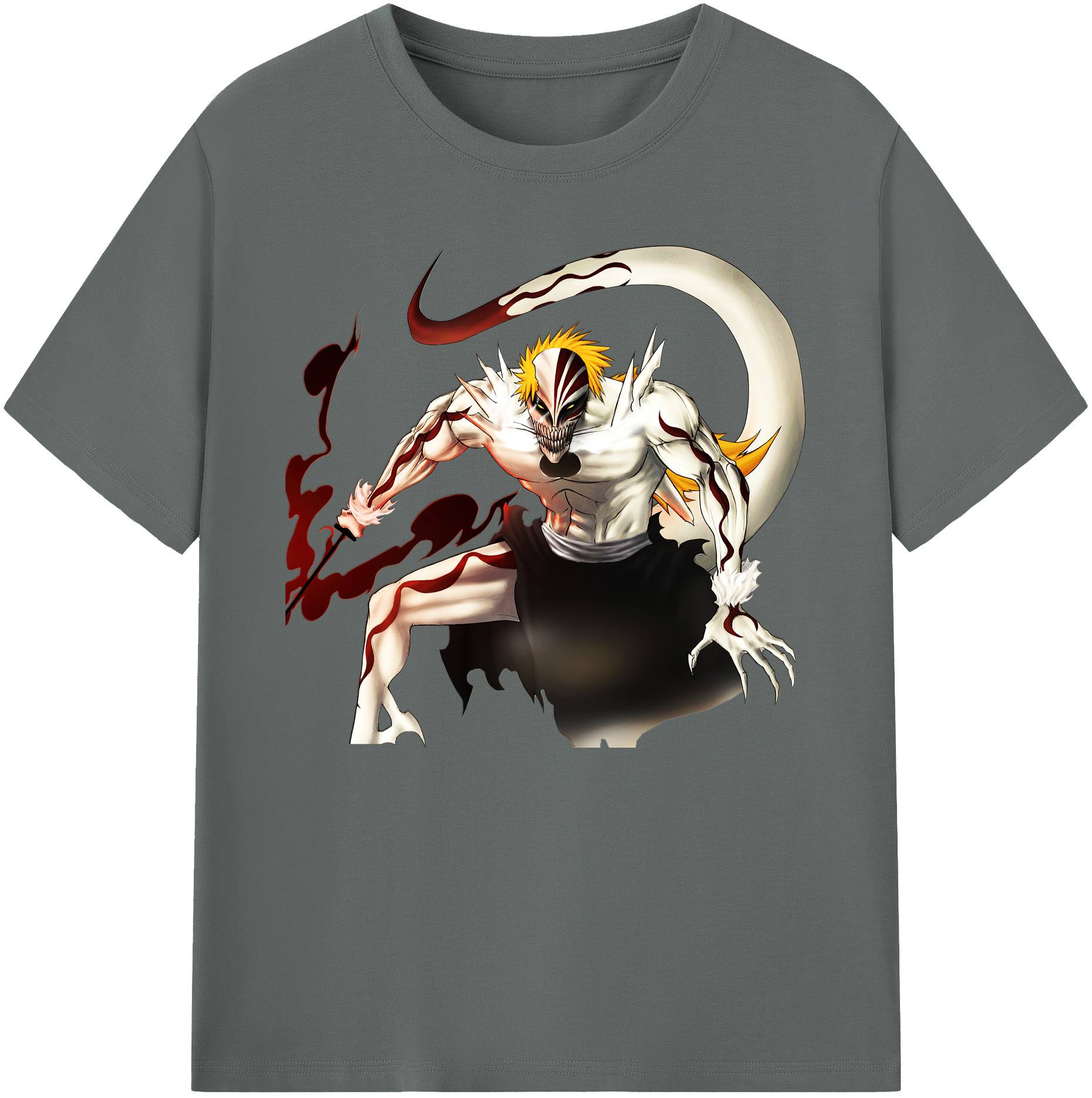（画像用） ブリーチ 黒崎一護（くろさき いちご）BLEACH Kurosaki Ichigo 綿100％ メンズ半袖Tシャツ｜肌触りやわらか＆通気性